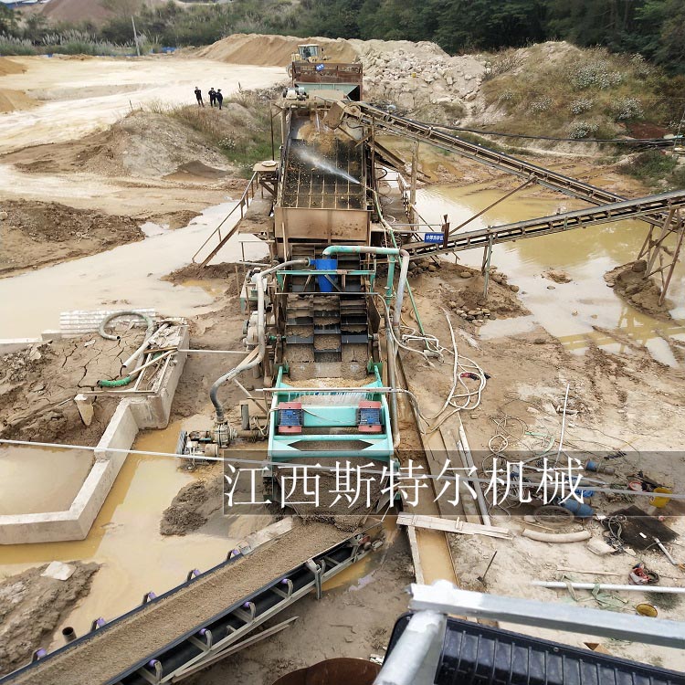 輪鬥式洗砂機作業現場